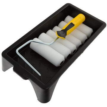 Coral Easy Coater Paint Mini Roller Kit with High Density Foam Covers for Gloss 4 inch 8 piece pack set